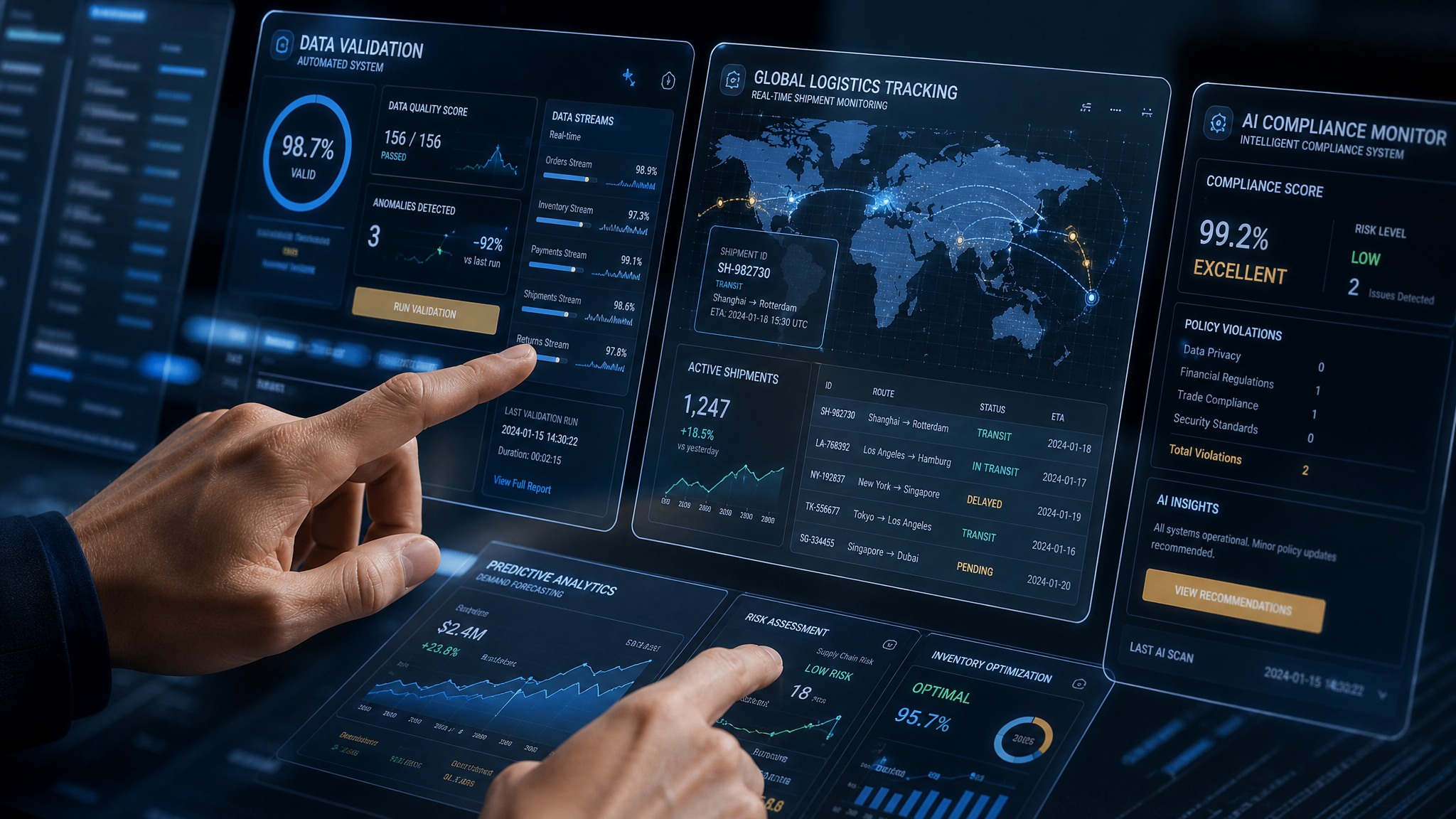 AI technology data processing and analysis dashboard